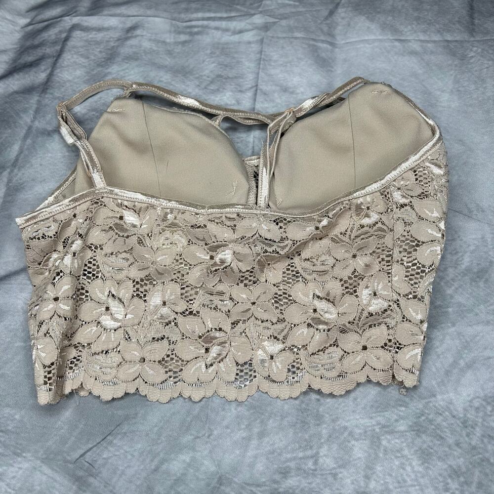 Lot 3 Bralettes Medium Intimates Black Tan Blue Lace Coquette Romantic Comfort - Picture 8 of 10
